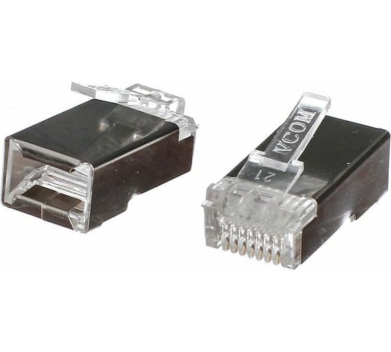 Изображение товара Коннекторы VCOM RJ45 8P8C для FTP кабеля 5 категории, экранированные, 100шт, VNA2230-1/100
