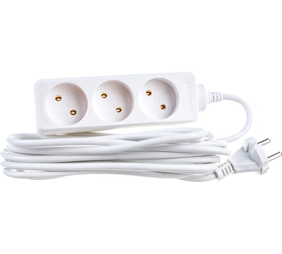 Изображение товара Удлинитель Космос 5м, 3гн. ПВС 1мм2 YKsm5m-3g/K/