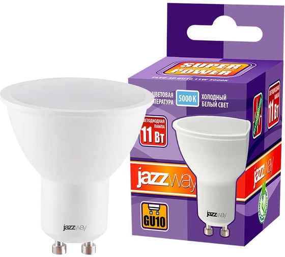 Изображение товара Светодиодная лампа Jazzway PLED-SP 11Вт PAR16 GU10 5000K холодный белый GU10 920лм 230В/50Гц 5019515