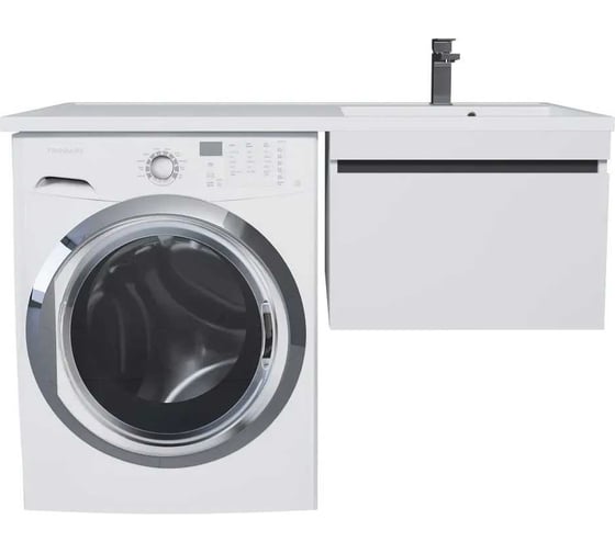 Изображение товара Тумба под стиральную машину Uperwood Magenta 50 см, подвесная, белая/графит, выдвижной ящик 5930205163