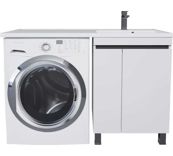 Изображение товара Тумба под стиральную машину Uperwood Magenta 50 см, напольная, белая/графит, с дверцами 5930205166