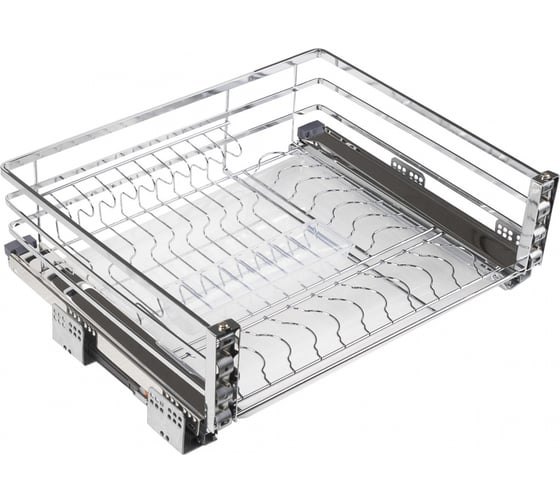 Изображение товара Корзина выдвижная AKS FLAT LINE с сушкой 90 с доводчиком, хром AK 95551