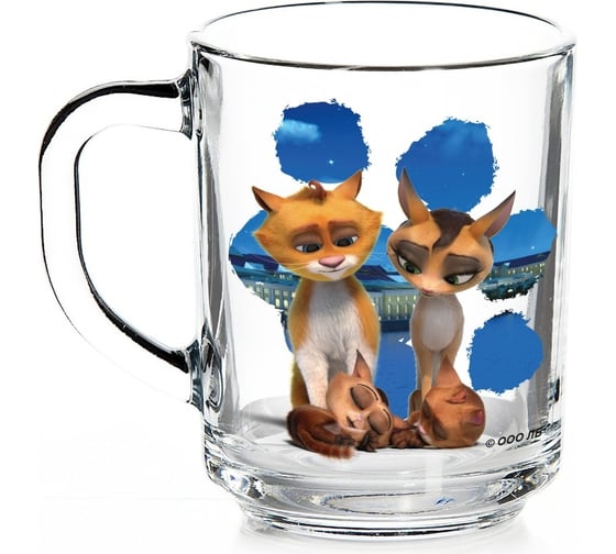 Изображение товара Кружка ND Play коты эрмитажа, ночные коты, маленькая, 230 мл, стекло 308593