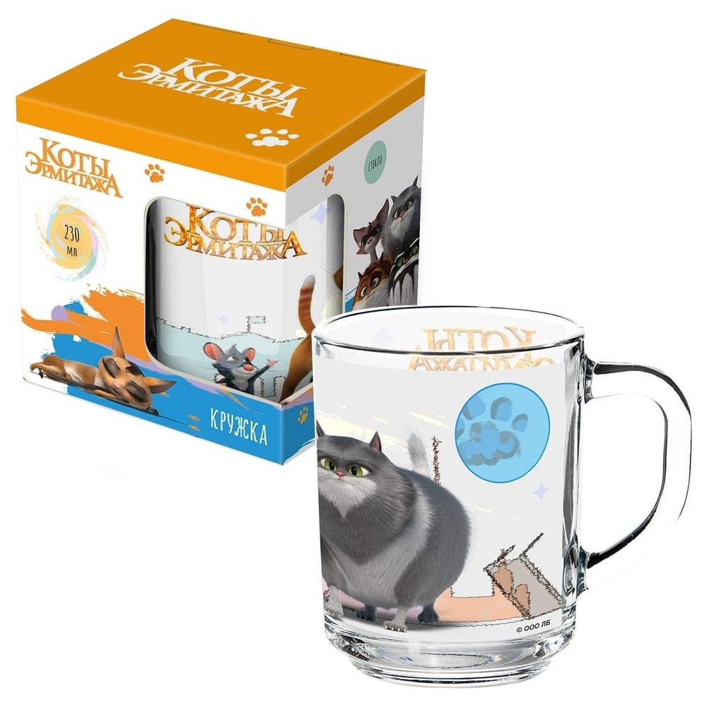 Изображение товара Кружка ND Play коты защитники Эрмитажа 230 мл стекло подарочная упаковка