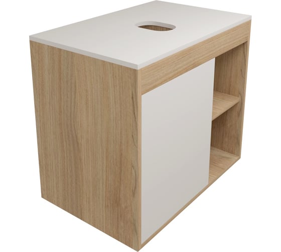 Изображение товара Тумба подвесная Teymi Nura 70, дуб эврика/белый матовый T60528 ЦБ-00269292