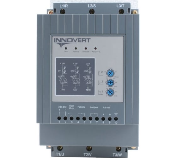 Изображение товара Устройство плавного пуска INNOVERT, номинальный ток 60 а, питание управления 24в dc, rs-485 SSD303D43E