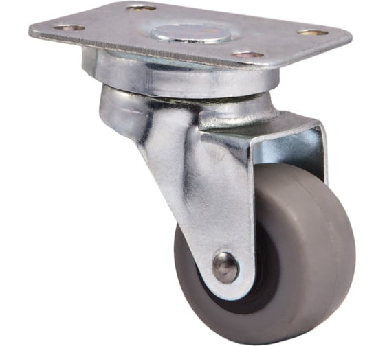 Изображение товара Мебельное колесо AKS диаметр 30 мм, с резиновым ободом, высота 47 мм, высокое 11076