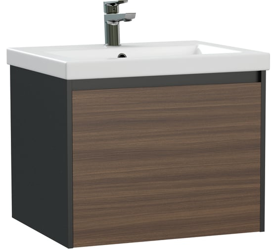 Изображение товара Тумба под раковину подвесная Cersanit Grande 60 для умывальника Como 60, черный орех 64759