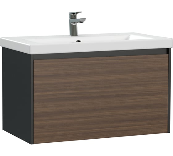 Изображение товара Тумба под раковину подвесная Cersanit Grande 80 для умывальника Como 80, черный орех 64760