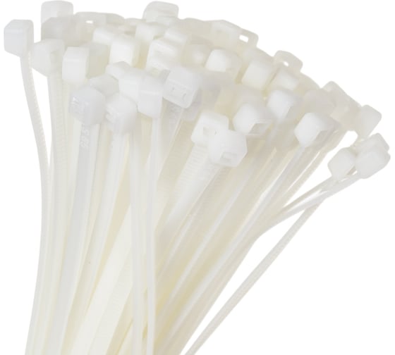 Изображение товара Нейлоновый хомут Крептон 3,6x250 мм, белый, 100 шт. в упаковке 90142