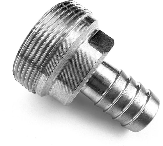 Изображение товара Переходник для смесителя Профитт м24нр-м22вр, под шланг 10 мм, латунный никелированный 1895120