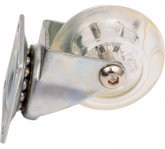 Изображение товара Мебельное колесо AKS диаметр 50 мм, прозрачное 75745