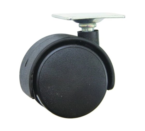Изображение товара Мебельное колесо AKS с площадкой КМ-50 мм, чёрное 11083
