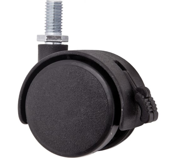 Изображение товара Мебельное колесо AKS черное, 40 мм, с винтом М8, со стопором 39958
