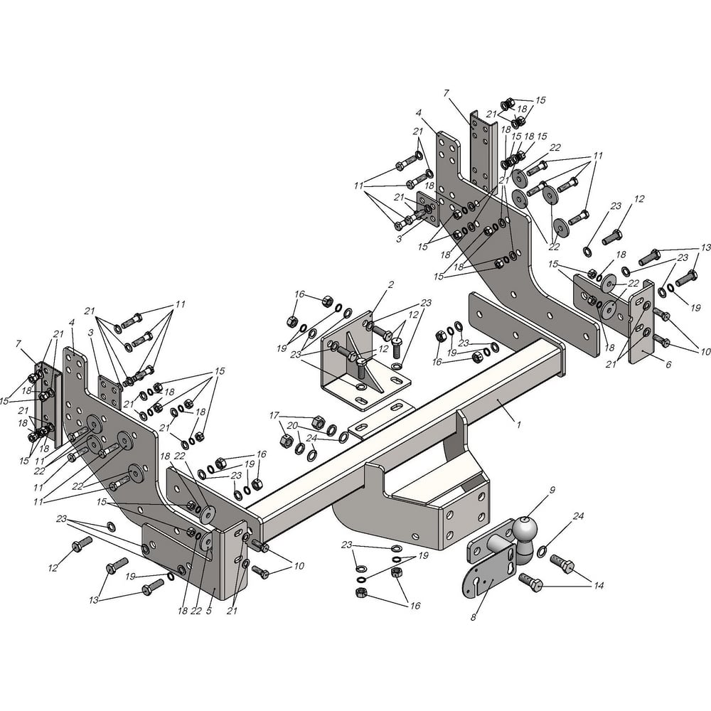 Изображение товара Фаркоп Tavials для Газель NEXT фермер удлиненная база 2013 года
