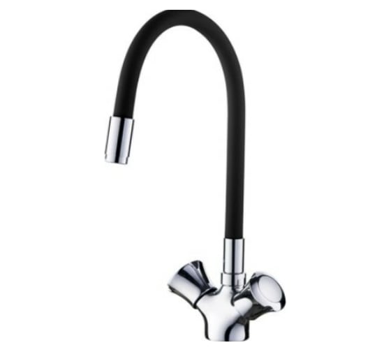 Изображение товара Смеситель для кухни LEDEME L4022-2 гибкий излив, черный 808190