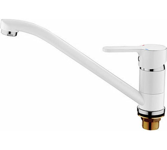 Изображение товара Смеситель для кухни LEDEME L4903W с гайкой, белый 65812