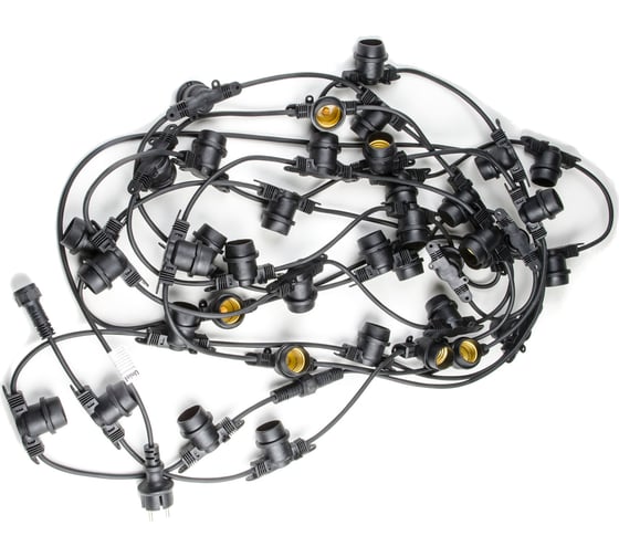 Изображение товара Гирлянда Uniel UDL-K110 40/E27/10M IP65 BLACK BELT-LIGHT Белт-лайт, 10 м + 1,5м сетевой шнур UL-00006440