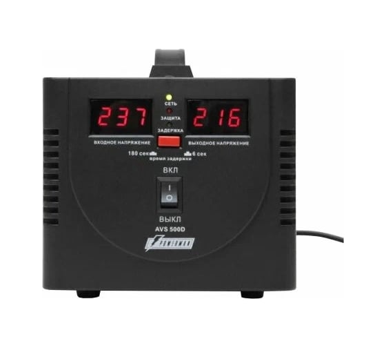 Изображение товара Стабилизатор напряжения AVS 500 E Black Powerman 6187949