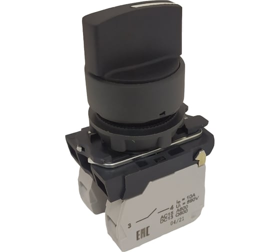 Изображение товара Переключатель КЭАЗ КПЕ1131Р-черный-3но+1нз-ручка-фикс-2поз-IP40 274305