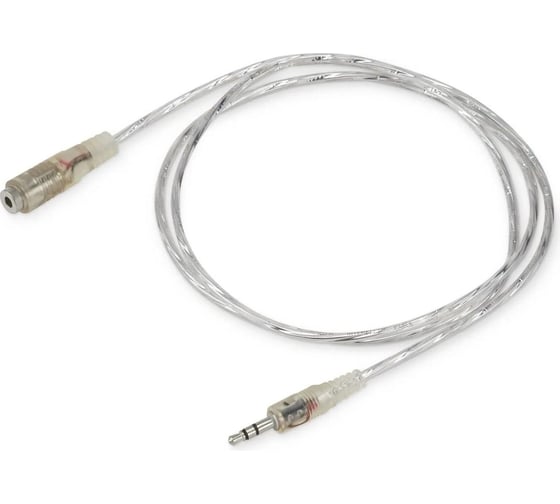 Изображение товара Кабель-удлинитель аудио BURO Jack 3.5 (m)/Jack 3.5 (f) 1м, прозрачный (CAB025-1M) 817214