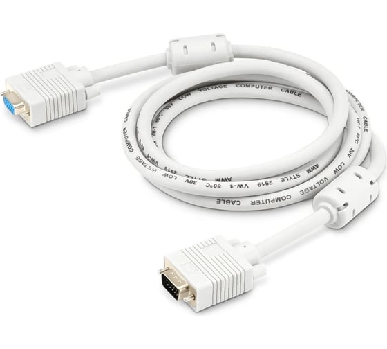 Изображение товара Кабель-удлинитель BURO CAB015S-06 VGA (m) VGA (f) 1.8м, феррит.кольца серый 817277