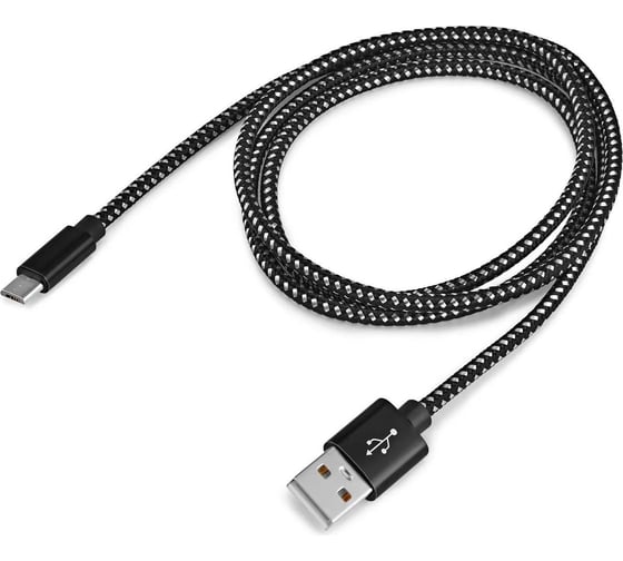 Изображение товара Кабель BURO Braided BHP RET MICUSB-BR USB (m)-micro USB (m) 1м черный 485604