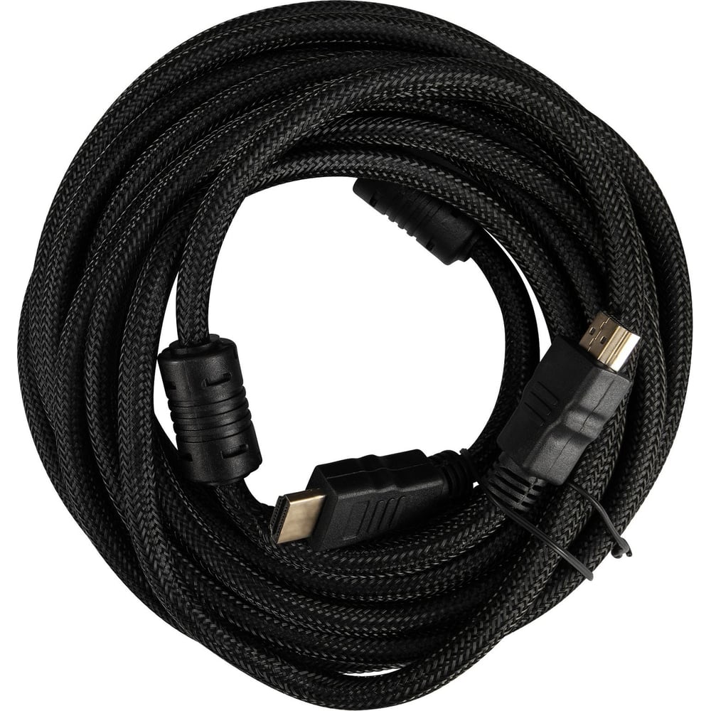 Изображение товара Кабель HDMI BURO 5м HDMI-V1.4-5MC ферритовые кольца позолоченные контакты черный