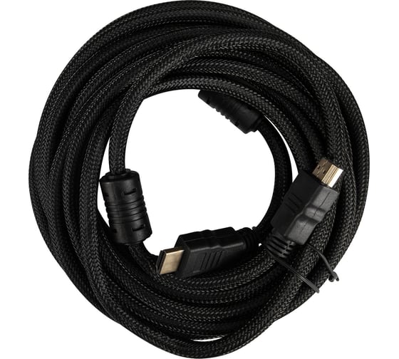 Изображение товара Кабель аудио-видео BURO HDMI (m)/HDMI (m) 5 м, ферритовые кольца, позолоченные контакты, черный (HDMI-V1.4-5MC) 1478155