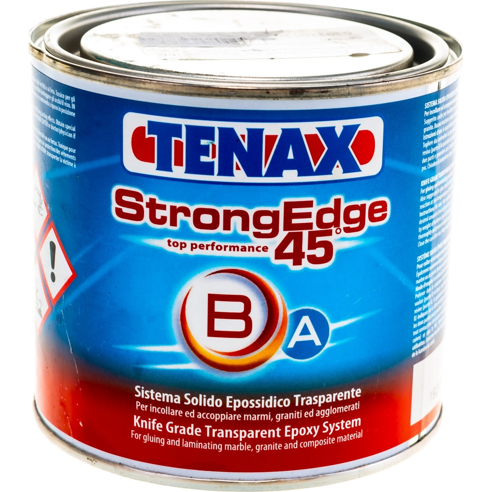 фото Эпоксидный клей tenax strong edge 45 прозрачный/густой 1,0+0,5л 039210120