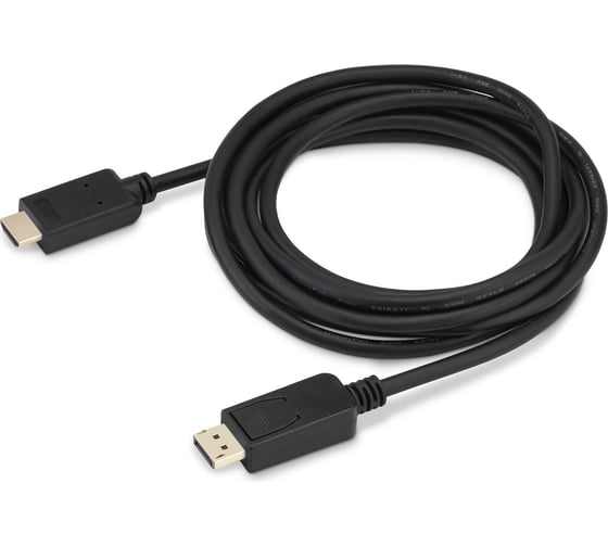 Изображение товара Кабель аудио-видео BURO v. 1.2 DisplayPort (m)/HDMI (m) 3 м, позолоченные контакты, черный (BHP DPP_HDMI-3) 1147193