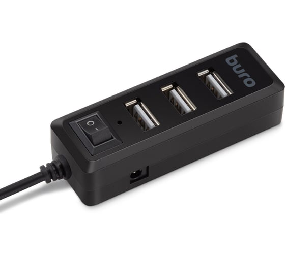 Изображение товара Разветвитель BURO USB 2.0 BU-HUB4-0.5L-U2.0 4 порта, черный 436328