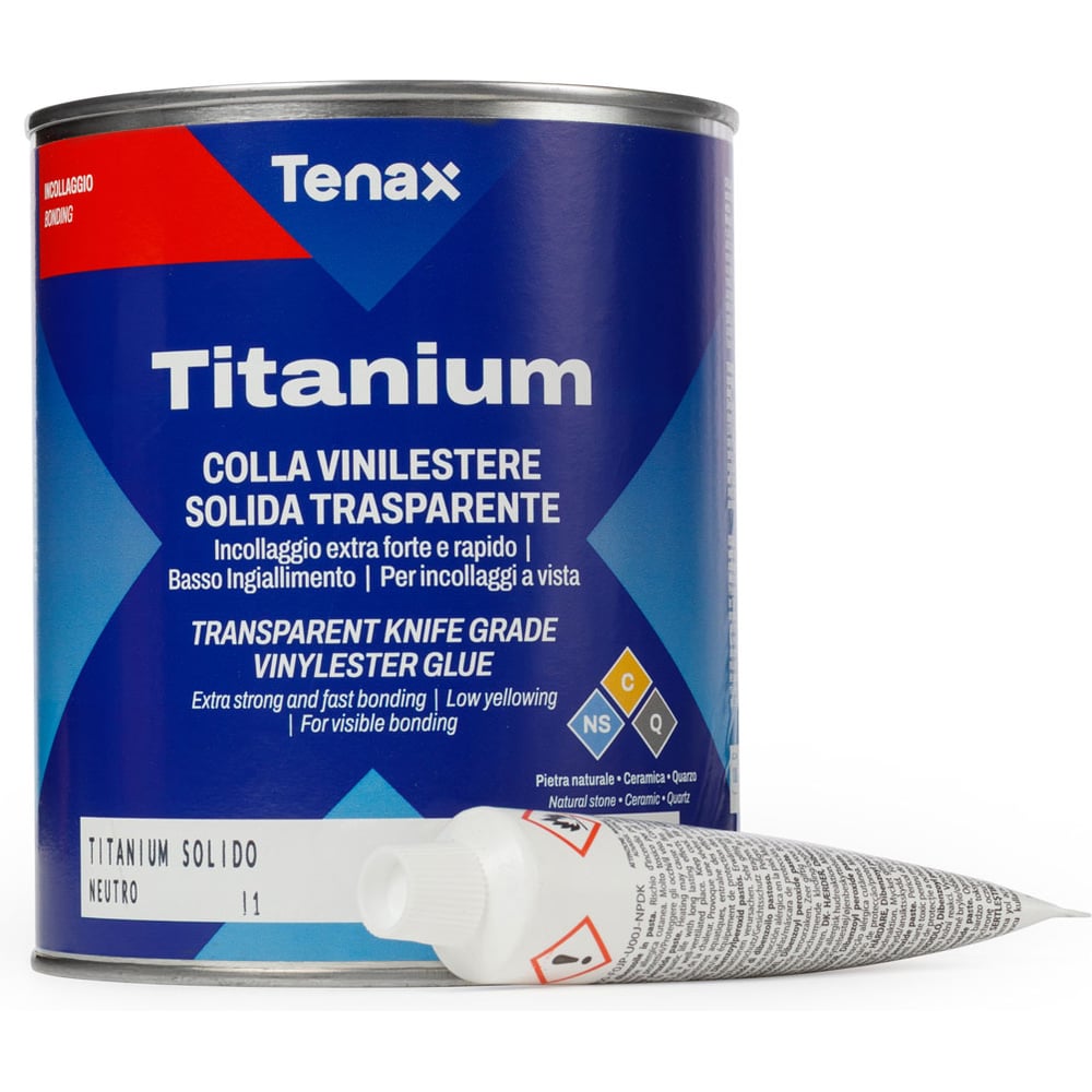 Полиэфирный клей Tenax Titanium Neutro прозрачный/густой 1л 039.210.5660