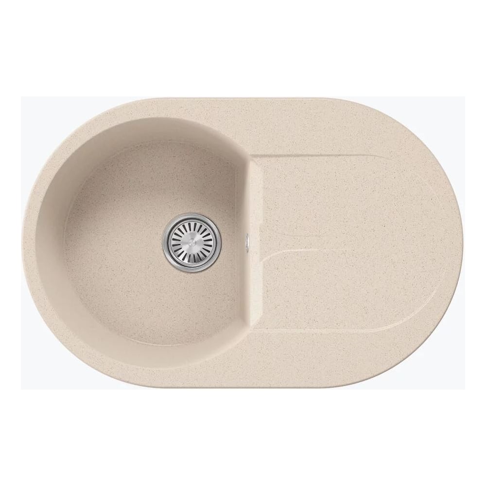 Изображение товара Кухонная мойка Polygran atol-760 №327 кремовая с сифоном искусственный гранит