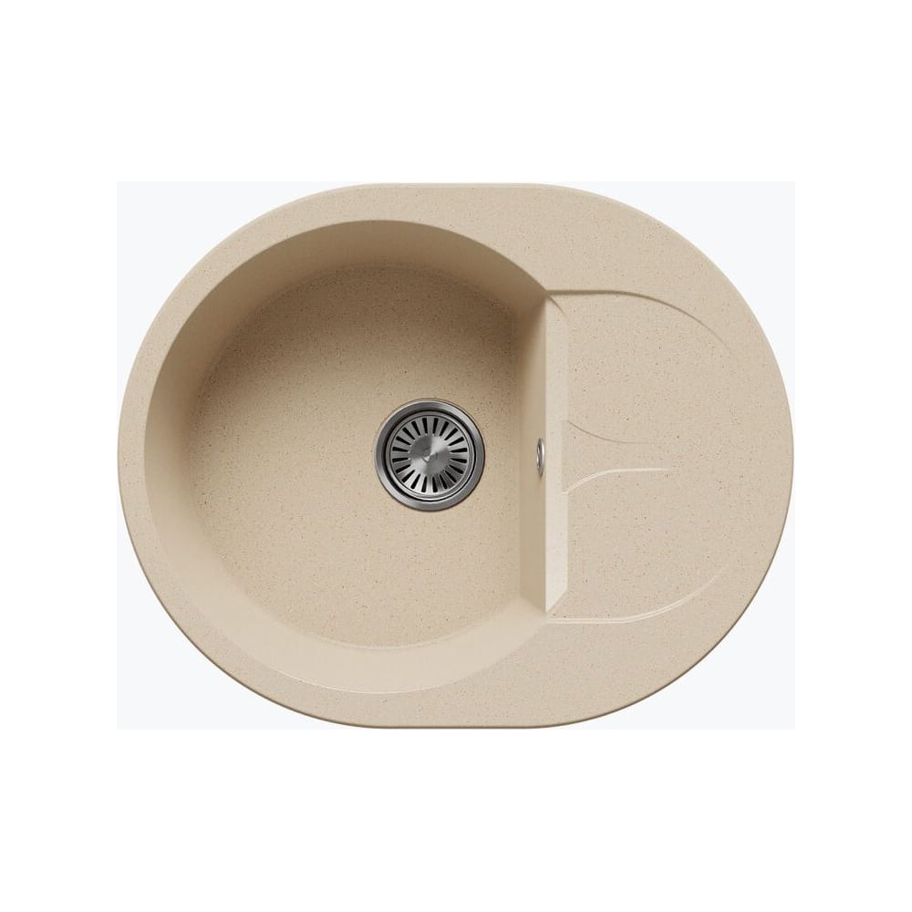 Изображение товара Кухонная мойка Polygran atol-620 опал овальная врезная из искусственного гранита