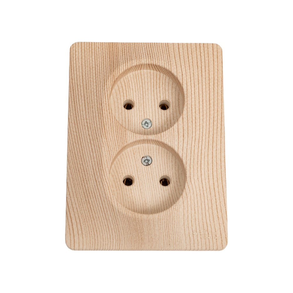 Изображение товара Розетка двойная Systeme Electric Glossa сосна без заземления, 16а, в сборе GSL001520