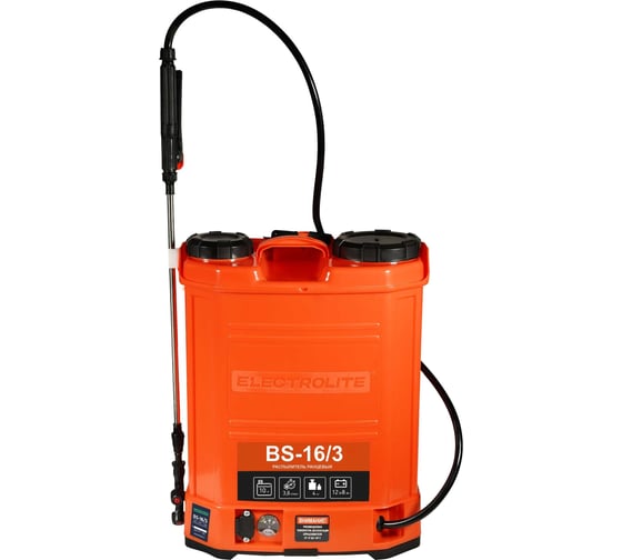 Изображение товара Опрыскиватель аккумуляторный Electrolite bs-16/3 (16 литров, телескопическая трубка, 3 насадки, длинная штанга) 3232