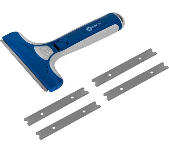 Изображение товара Скребок КОБАЛЬТ строительный, для гладких поверхностей, лезвие 100мм, корпус из AБС пластика, 5 запасных лезвий, блистер 916-660