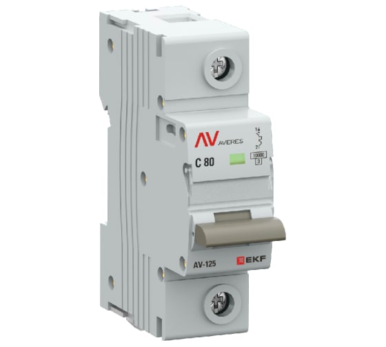 Изображение товара Автоматический выключатель EKF AV-125 1P 80A (C) 10kA AVERES mcb125-1-80C-av