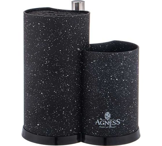 Изображение товара Подставка для ножей универсальная с держателем для полотенец Agness высота 25x22x16см 911-752