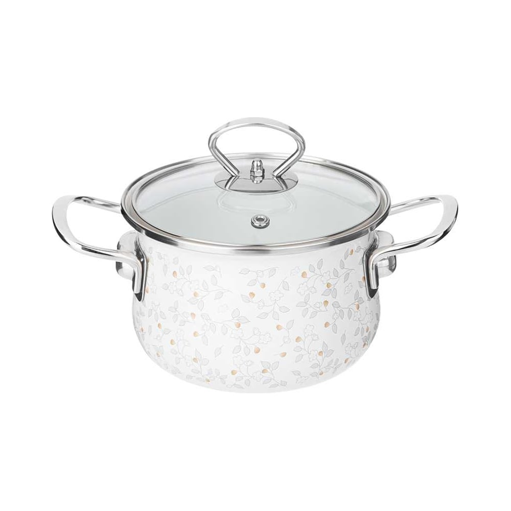 Изображение товара Эмалированная кастрюля Agness серия Вивьен 1.5 л с окном и клапаном