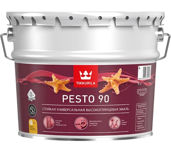 Изображение товара Эмаль Tikkurila PESTO 90 высокоглянцевая, база A, 9 л 700001078