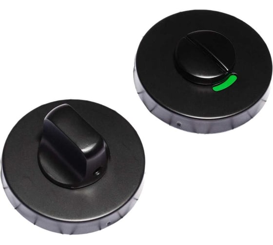 Изображение товара Поворотная кнопка  Doorlock v e08/wc/6/rg/ss bl черная, с индикатором, шпиндель 6 мм 79153