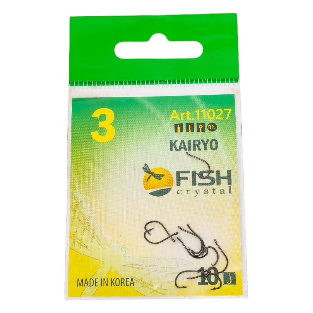 Изображение товара Крючки FISHCRYSTAL FS KAIRYO HAN-SURE №3 10 шт для рыбалки прочные из стали