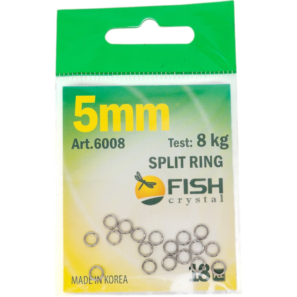 Изображение товара Кольцо заводное FISHCRYSTAL ф 5 мм, 8 кг, 18 шт 6008-05F