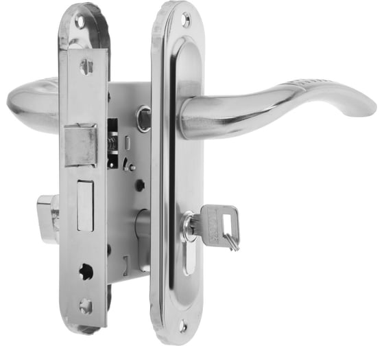 Изображение товара Замок врезной LOCKLAND RD002 с ручкой, 3 ключа, цвет хром 9632393