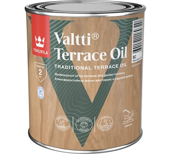 Изображение товара Масло для террас Tikkurila VALTTI TERRACE OIL EC 0,9л 700010363