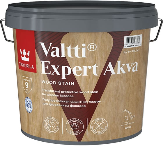 Изображение товара Антисептик Tikkurila VALTTI EXPERT AKVA EP 2,7л 700009574