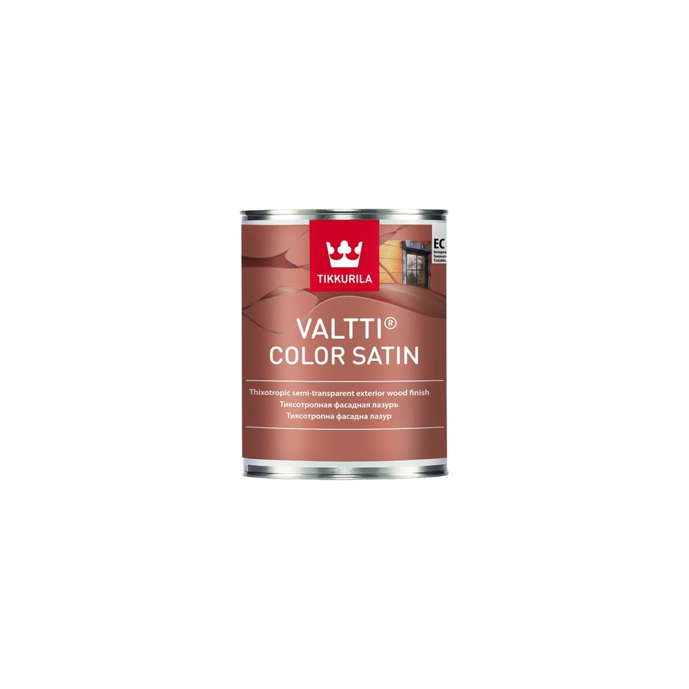 фото Антисептик tikkurila valtti color satin лессирующий на основе льняного масла, полуматовый 0,9л 2930070v110