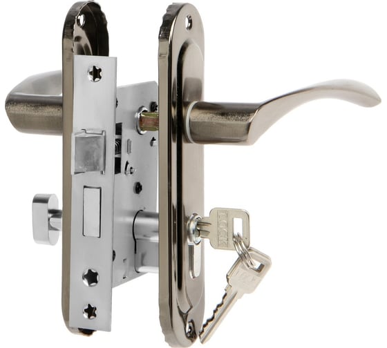 Изображение товара Замок врезной LOCKLAND RD004 с ручкой, 3 ключа, цвет черный никель 9632397